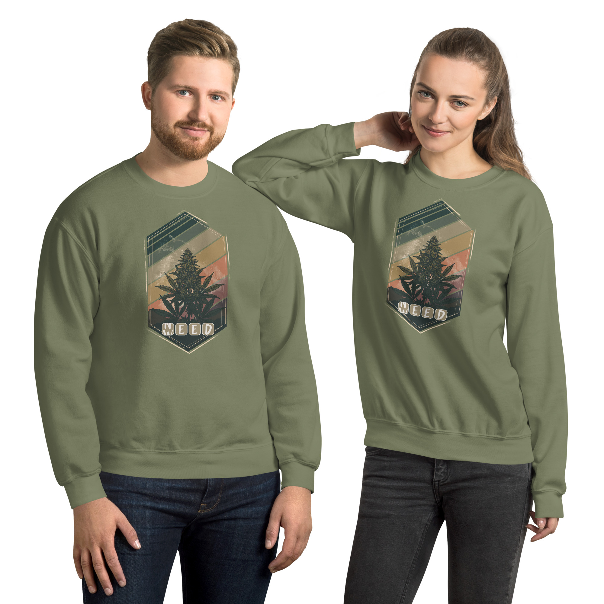 Unisex crew neck sweatshirt military green front 690323bbc340d.jpg