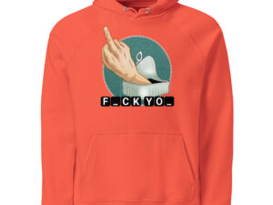 Unisex eco raglan hoodie burnt orange front 68f4c9478df64.jpg