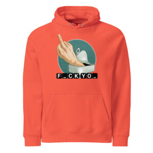 Unisex eco raglan hoodie burnt orange front 68f4c9478df64.jpg