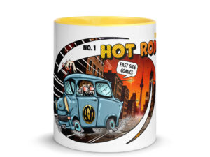Trabant HOT ROD Comic Tasse mit farbiger Innenseite