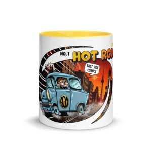 Trabant HOT ROD Comic Tasse mit farbiger Innenseite