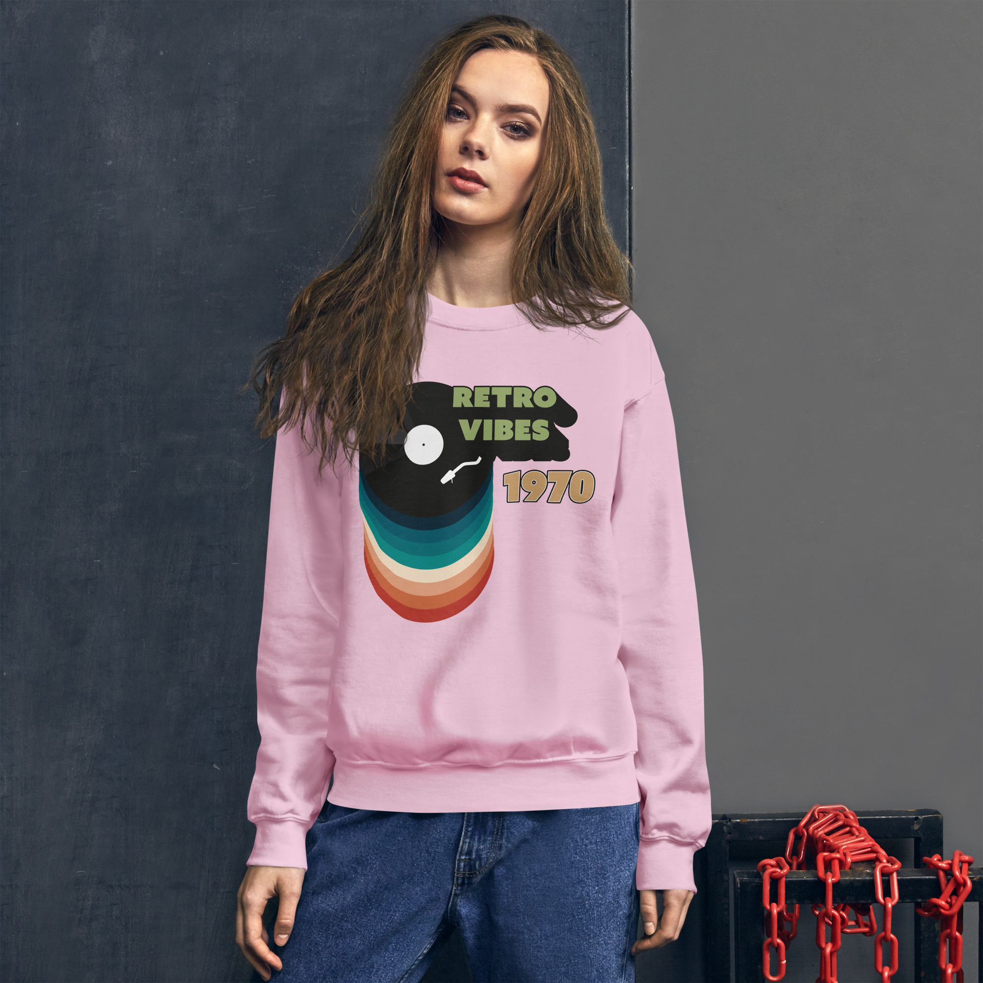 Unisex crew neck sweatshirt light pink front 690de546e0af3.jpg