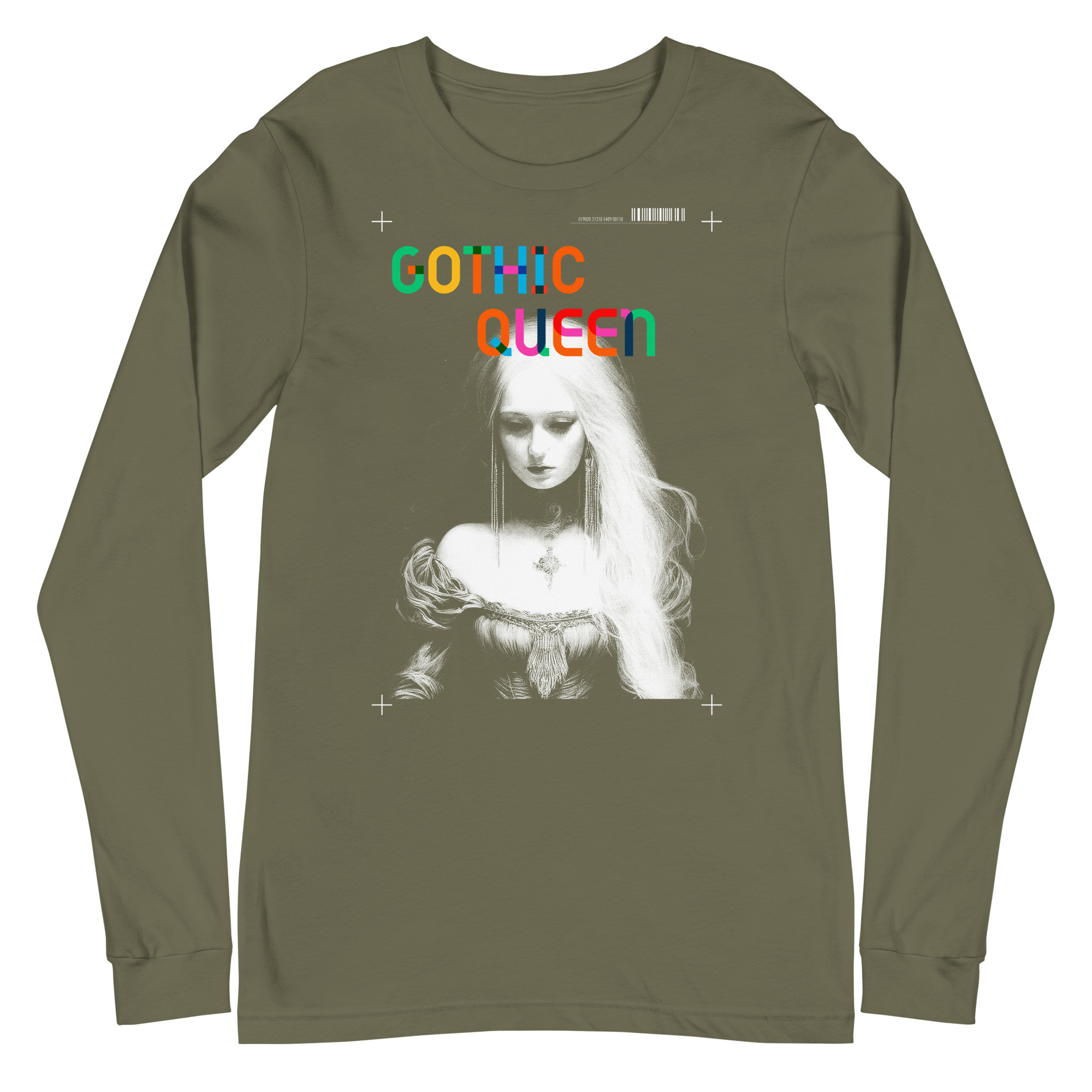 Unisex long sleeve tee military green front 69205e607453a.jpg