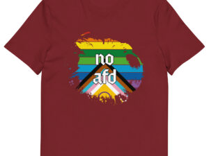 Unisex organic cotton t shirt burgundy front 69199aa76c29e.jpg